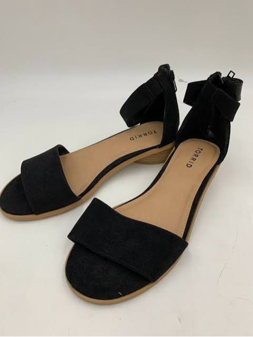 TORRID Black Open-Toe Ankle Strap Sandals Size 10W